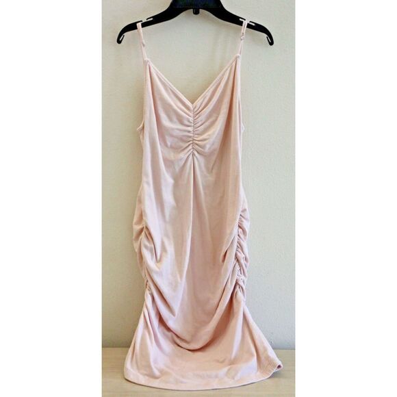 Sundry Women's Sz 4 Ballet Pink Ruched Spaghetti Strap Cotton Dress - Picture 1 of 12